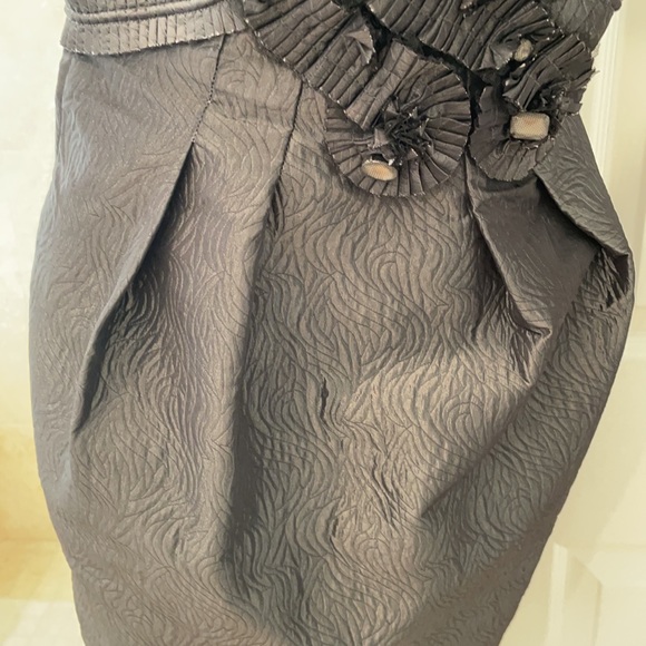 BCBG one shoulder gun metal grey cocktail dress - Picture 3 of 5